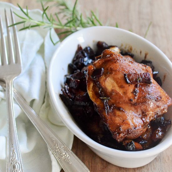 Braised Balsamic Chicken with Bacon