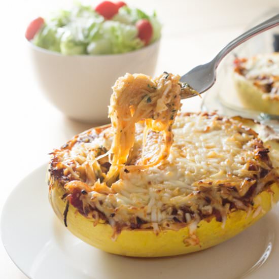 Spaghetti Squash Lasagna Boats