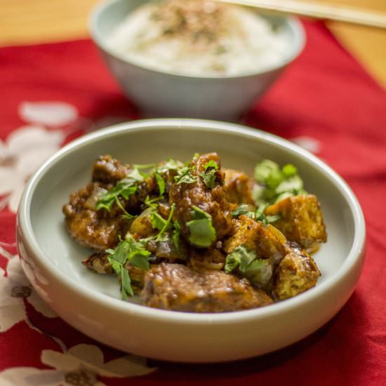 Fish and tofu in black bean sauce