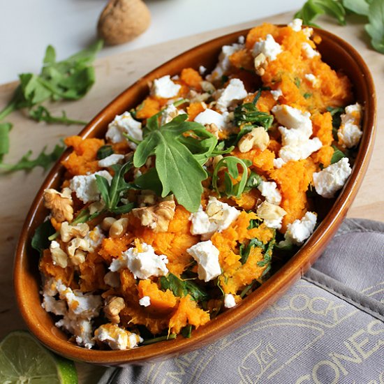 Sweet potato mash with rocket