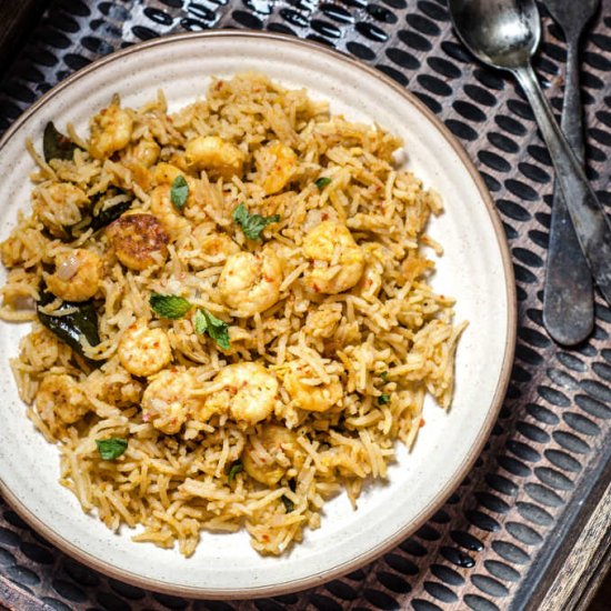 Andhra Style Prawn Pulao