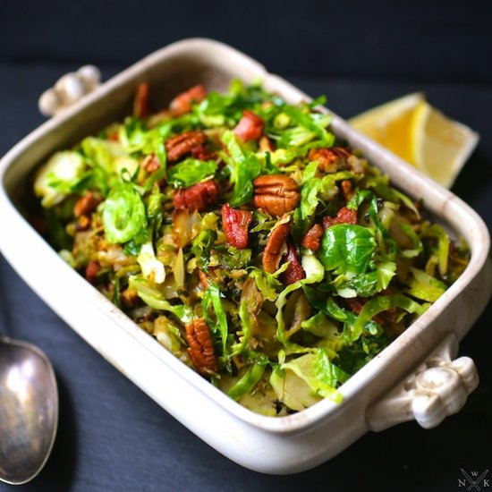 Sprouts with Bacon and Pecans