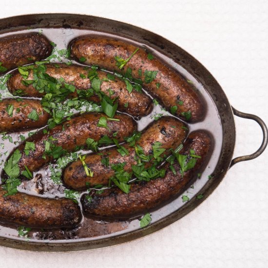 Sausages in Red Wine