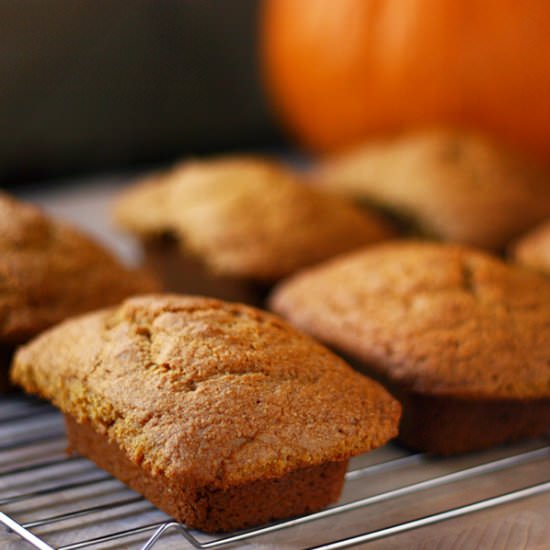 Vegan Pumpkin Bread Mini Loaves