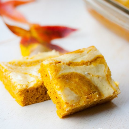 Swirled Pumpkin-Cream Cheese Bars