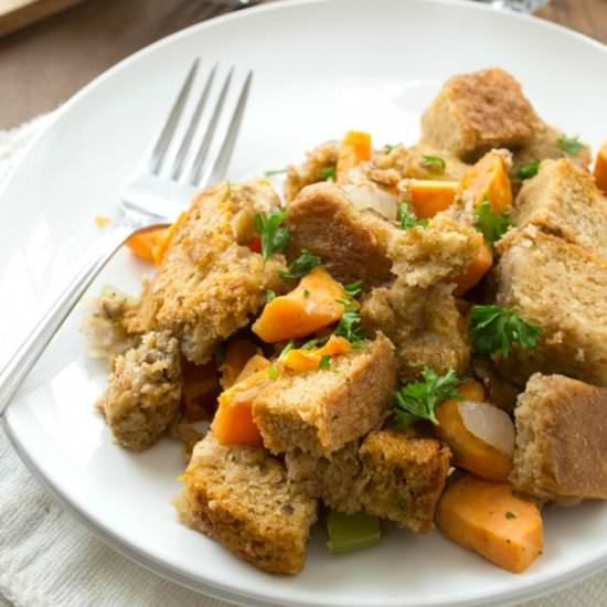 Crockpot Sweet Potato Stuffing