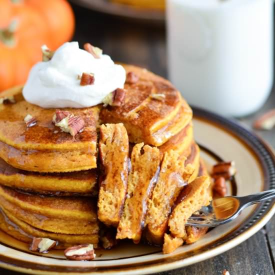 Whole Wheat Pumpkin Pancakes