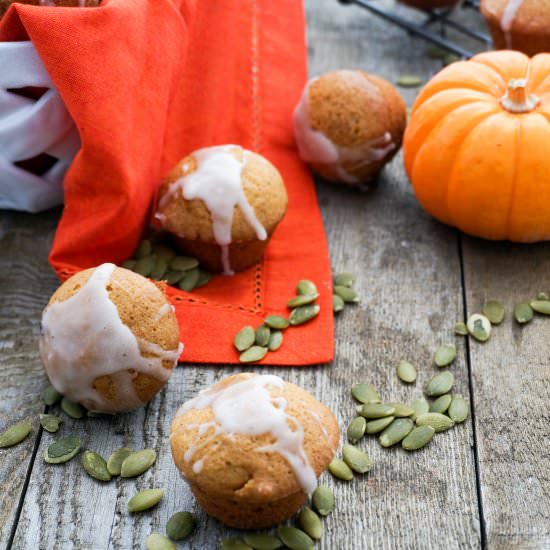 Pumpkin Muffins with Glaze