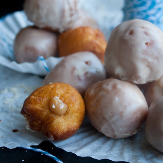 Donut Holes with Coffee Milk Glaze