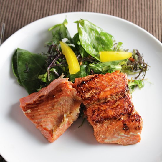 Pan Seared Salmon with Asian Greens