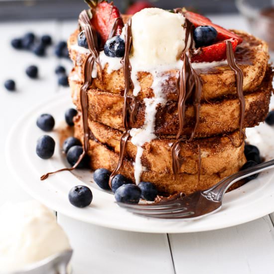 Nutella Stuffed Churro French Toast