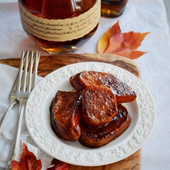 Maple Bourbon Candied Sweet Potatos