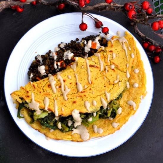 Vegan Chickpea Spinach Crepes