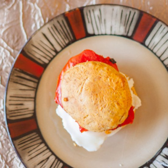 Red Pepper/Goat Cheese Egg Sandwich