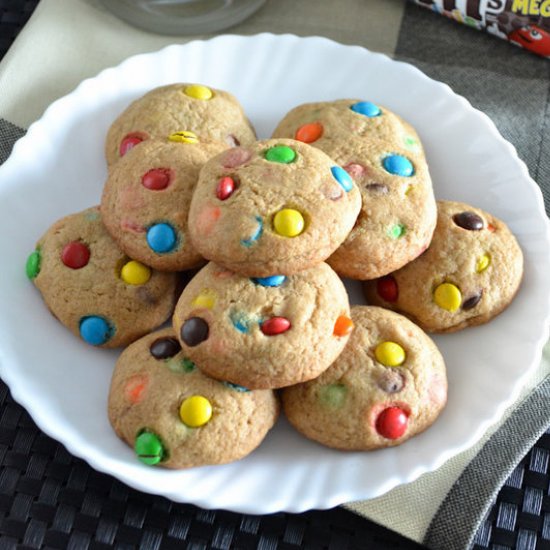 Bite Sized Mini M&M Cookies