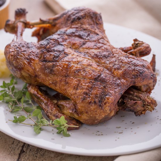 Whole roasted duck