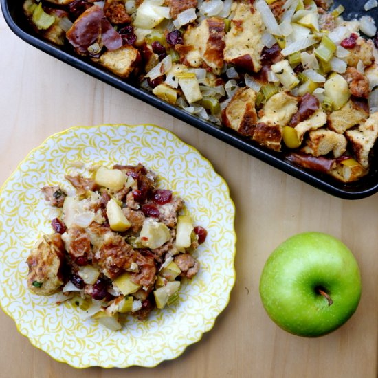 sausage pretzel bread stuffing