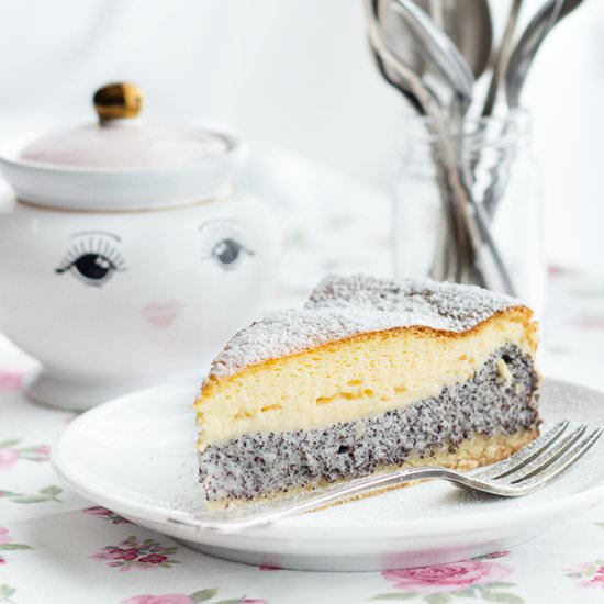 Poppy Seed Custard Cake