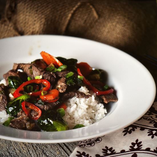 Steak & Brussels Sprouts Stir Fry