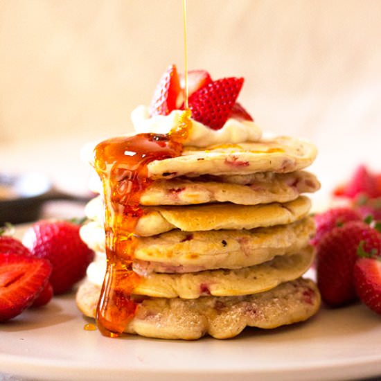 Strawberry Flapjack and Maple Syrup