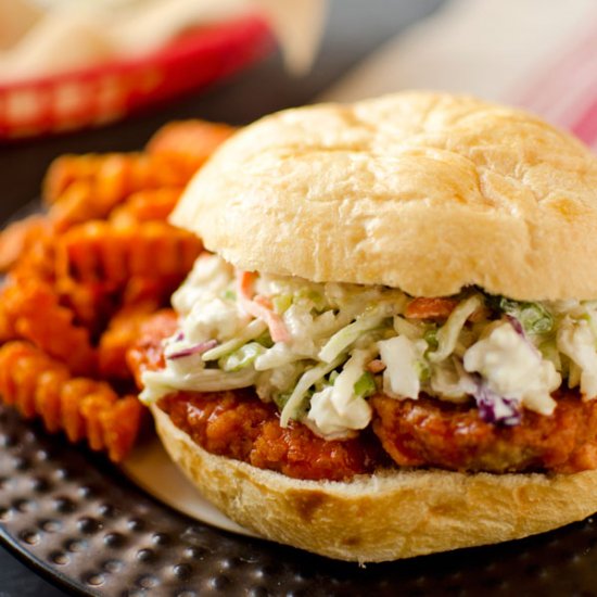 Buffalo Chicken Bleu Slaw Sandwich