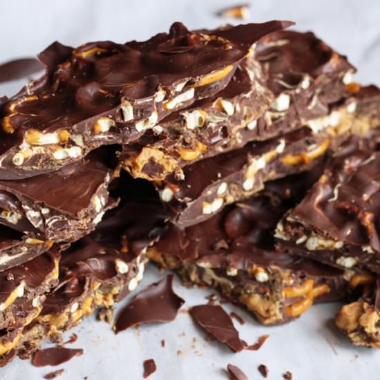 Chocolate + Peanut Butter Bark