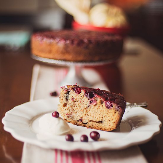 Bourbon Cranberry Upside Down Cake