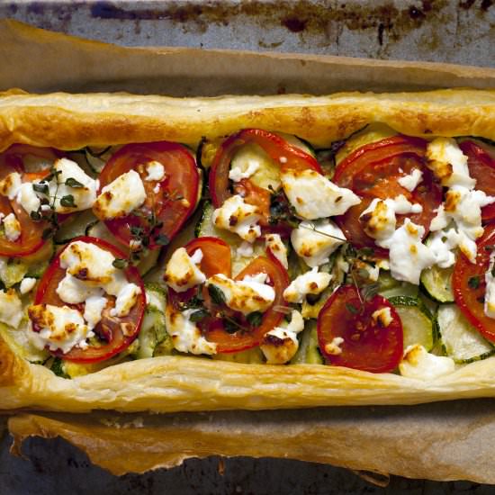 Rustic Tomato + Goat Cheese Tart