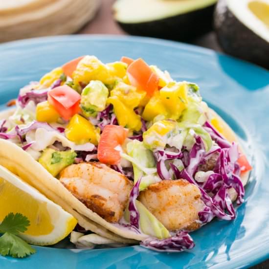 Shrimp Tacos with Coconut Coleslaw