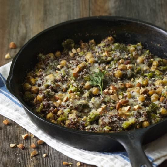 Quinoa Bake w/ Broccoli + Chickpeas