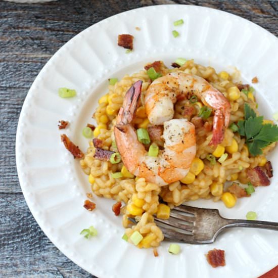 Sweet Corn Risotto with Shrimp