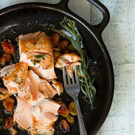 Seared Salmon with Cherry Tomatoes