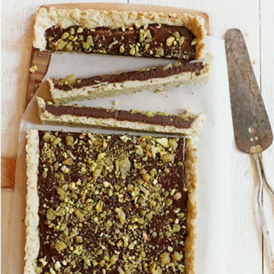 Chocolate Pistachio and Ginger Tart