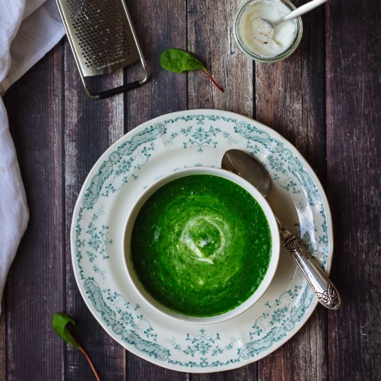 Green Soup + Lemon-Cumin Yogurt