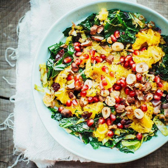 Kale and spaghetti squash salad