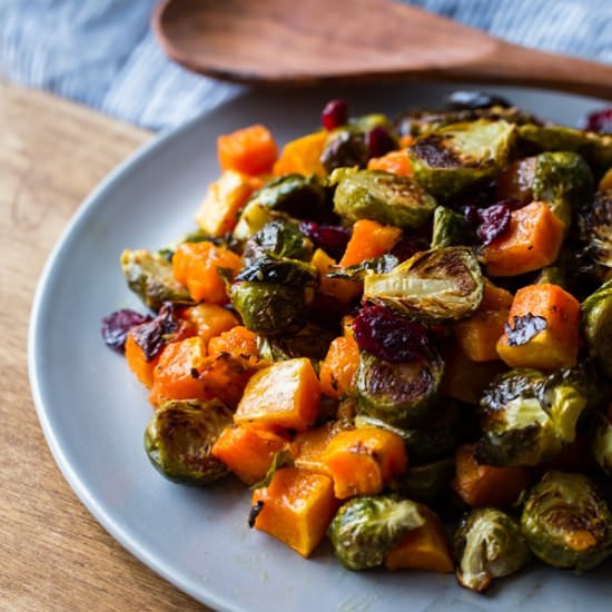 Roasted Brussels Sprouts and Squash