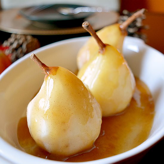 Maple Poached Pears