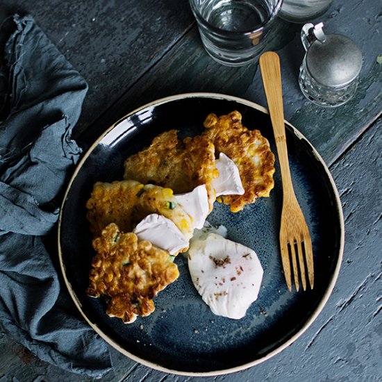 Corn and zucchini cakes