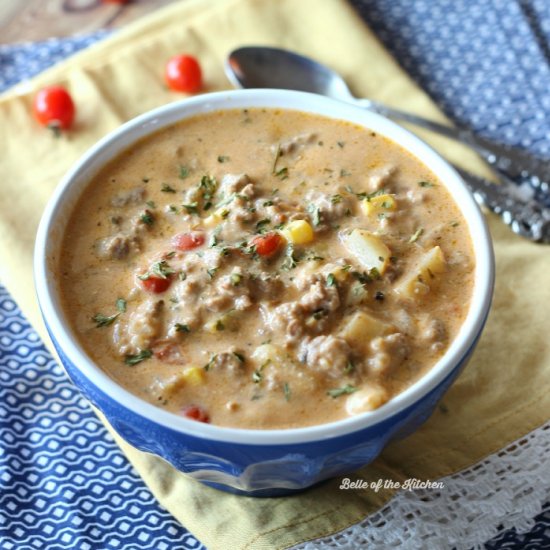 Crockpot Cheeseburger Soup