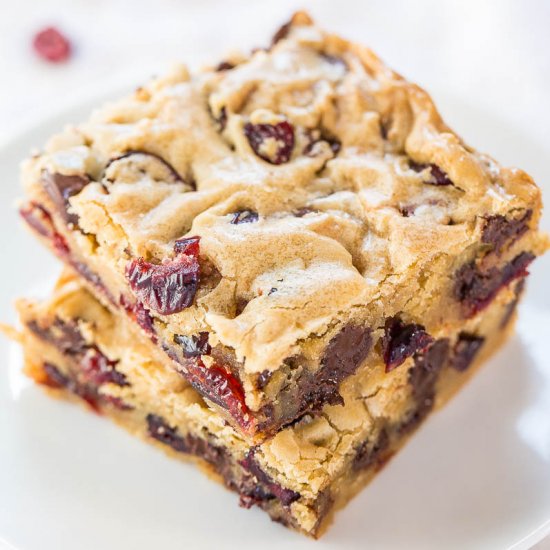 Cranberry Chocolate Chip Blondies