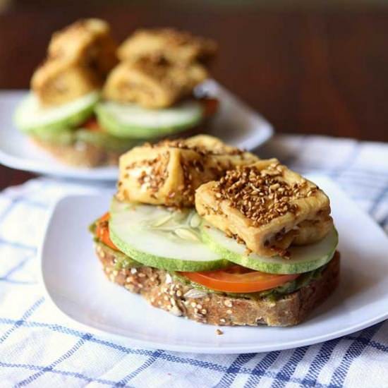 Sesame Tofu Sandwich with Tahini