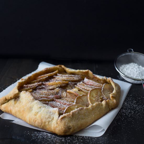 Pear and apple galette