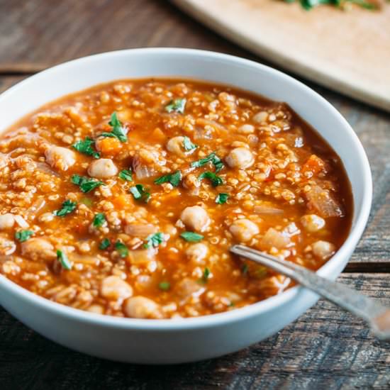 Tomato Saffron Mixed Grain Soup