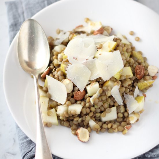 Lentil, Pear and Hazelnut Salad