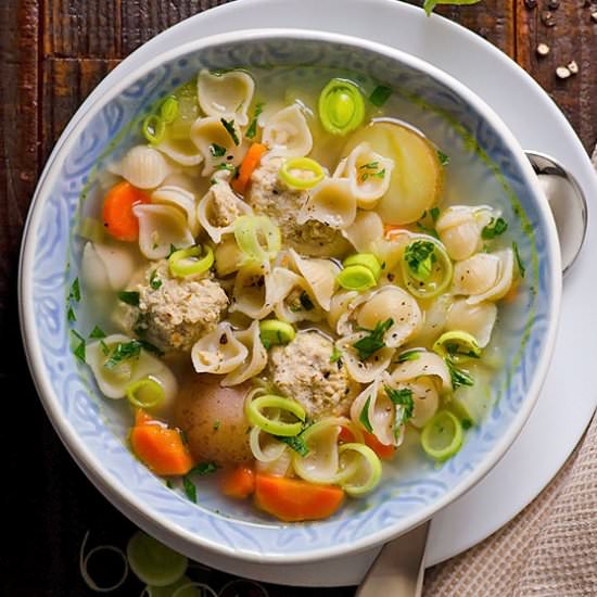 Turkey Meatball and Pasta Soup