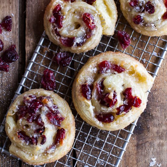 Cranberry Brie Puff Pastry Swirls