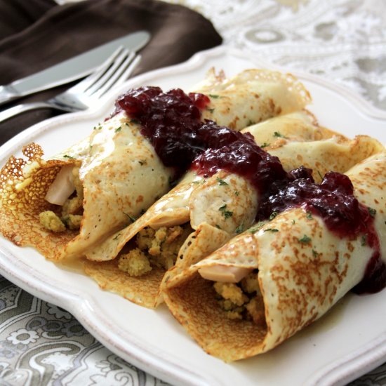 Savory Crepes w/ Turkey & Stuffing