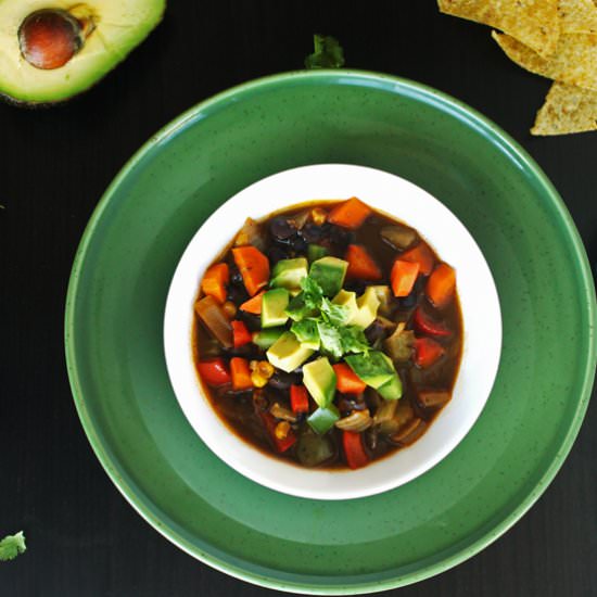 Spicy Black Bean Soup (Vegan)