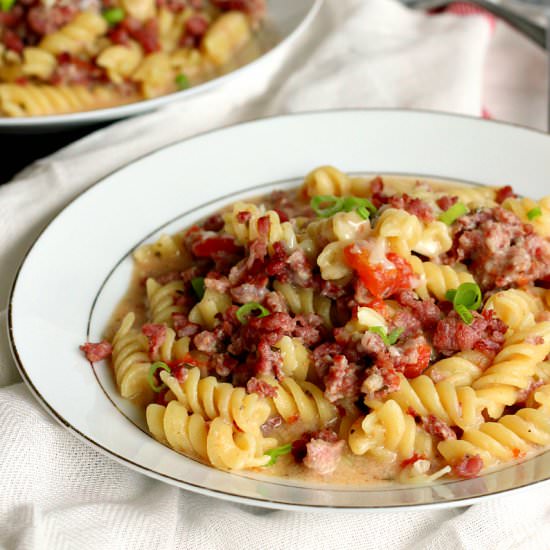 Sausage, Tomato, Pesto Pasta