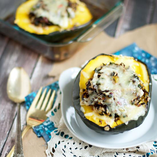 Wild Rice Stuffed Acorn Squash